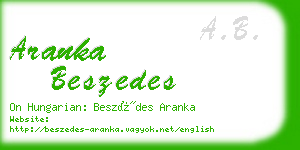 aranka beszedes business card